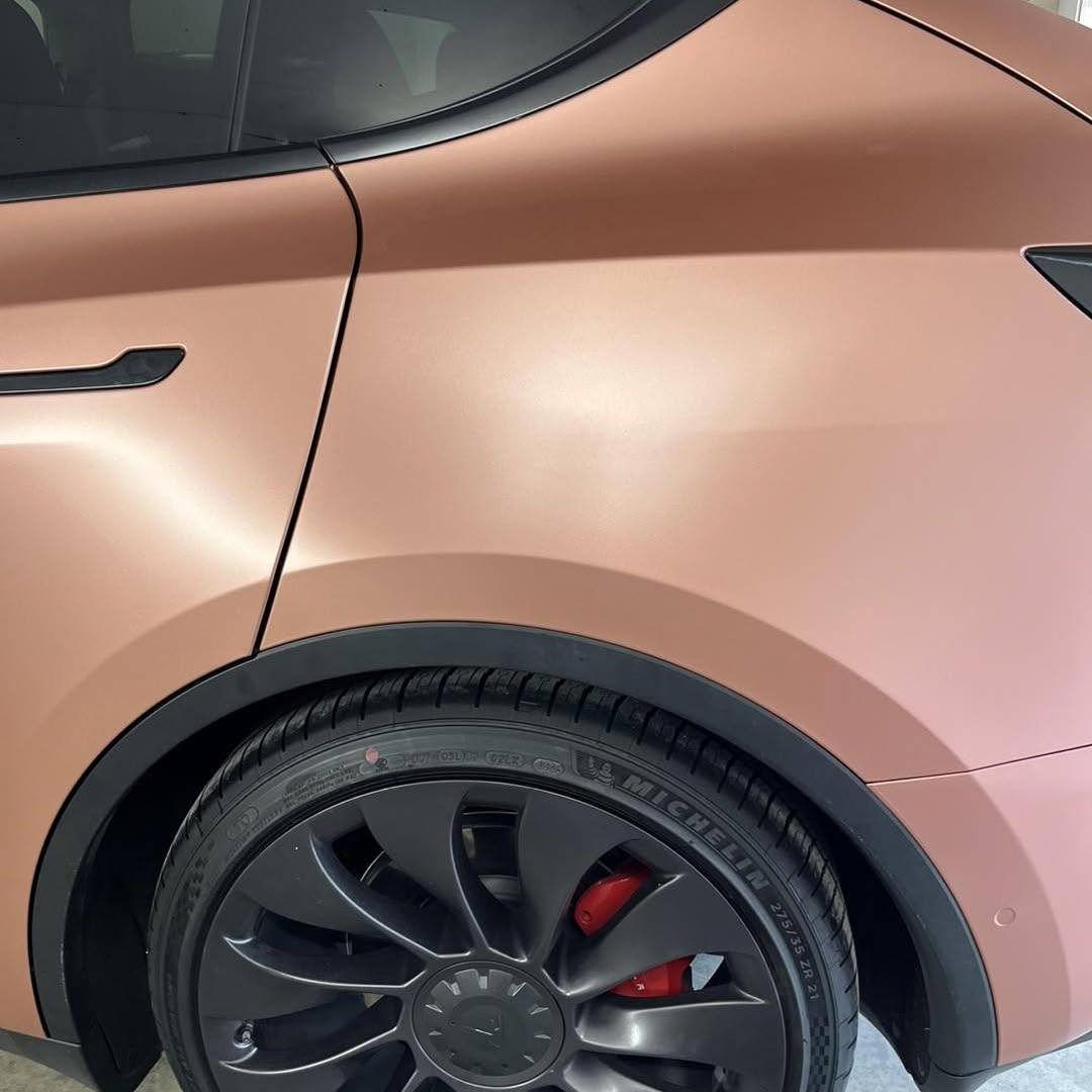 Rose-gold wrap rear quarter